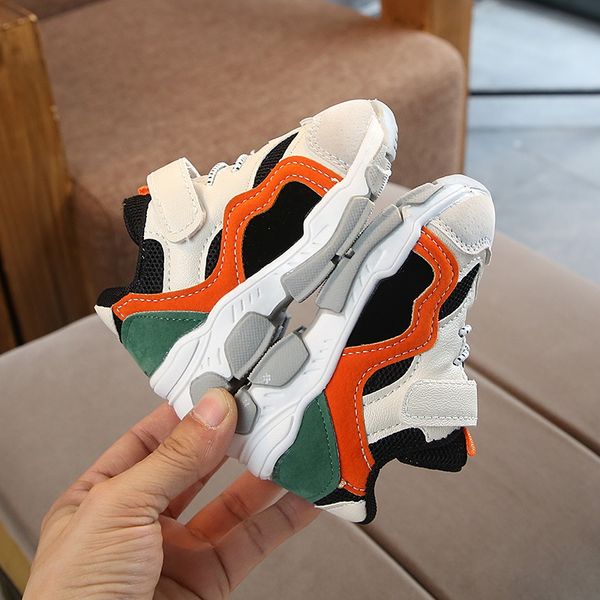 

autumn 2019 new girls' sports boys' running children's casual baby sneakers baby shoes fashionable children's shoes, Black