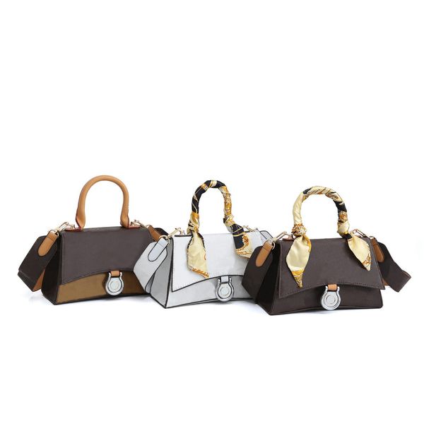 

new women's fashion shoulder bags with monogram reverse coated canvas pu handbag totes with ribbon decoration purse clutch bag messenge