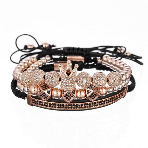 

jewelry 3pcs set bracelet hip hop gold men jewelry cubic micro pave cz charm bracelets for women men pulseira bileklik, Golden;silver