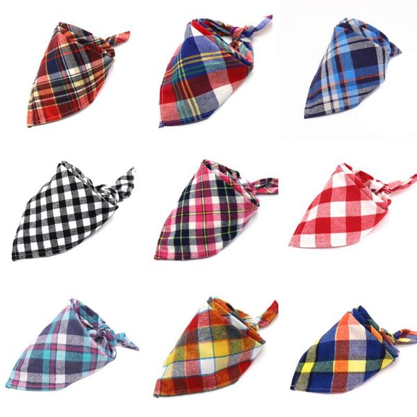 30 Arten Neue Mode Schottland Stil Baby Kinder Plaid Baumwolle Dreieckige Bandage Handtuch Lätzchen Kinder Spucktücher Kostenloser Versand