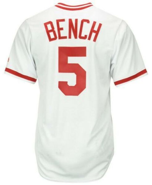 

johnny bench #5 majestic cooperstown collection mens stitched xs-6xl baseball jerseys, Gray