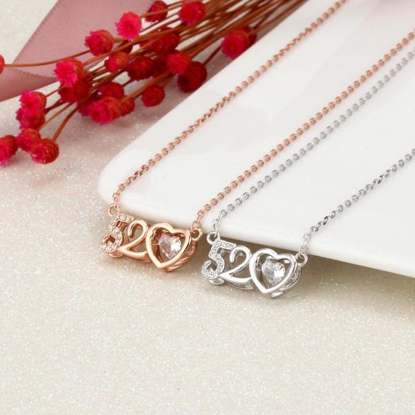 

день s925 серебро смарт heartbeat ожерелье самка 520 подвеска избиение циркон ключицы плетеный валентина подарок, Silver