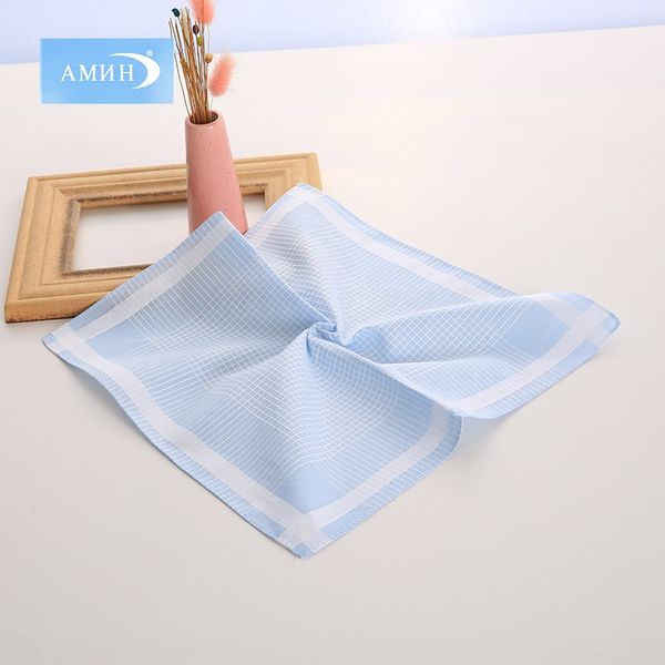 

29cm bib face face striped woven handkerchief cotton soft small square towel cotton baby saliva towel goods, Blue;white