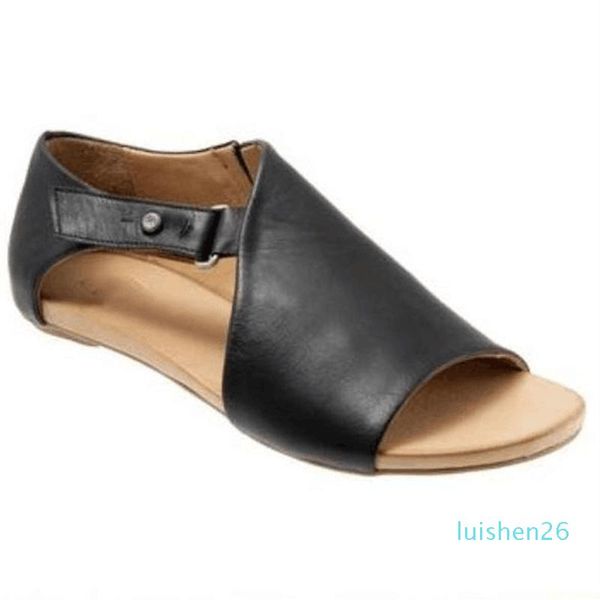 

unique2019 pu mouth fish sandals hasp ventilation level with women shoes place of origin l26, Black