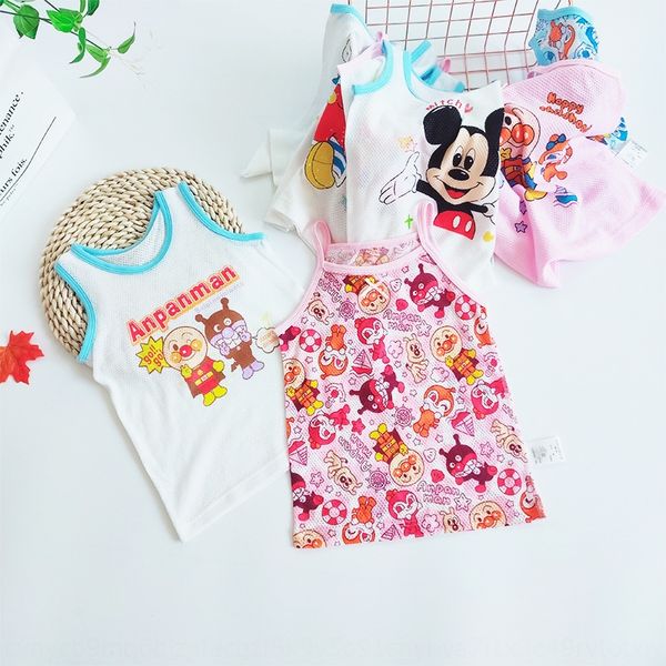 

soski new baby girls' cotton mesh suspender camisole summer thin children's hole clothes new baby girls' cotton mesh suspende, Blue