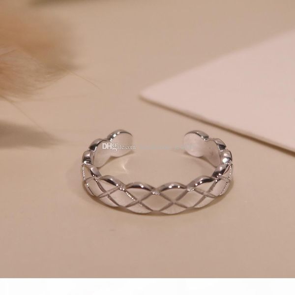 

s925 silver popular fashion brand rings cross line design plaid opening rings ladies' ball fashion celebrity superior qua