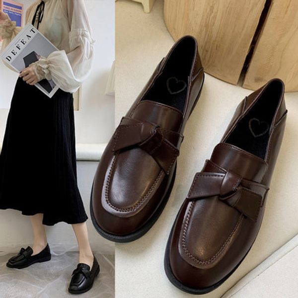 

black small leather shoes women's shoes japanese female jk round head 2020 new spring spring and autumn wild
