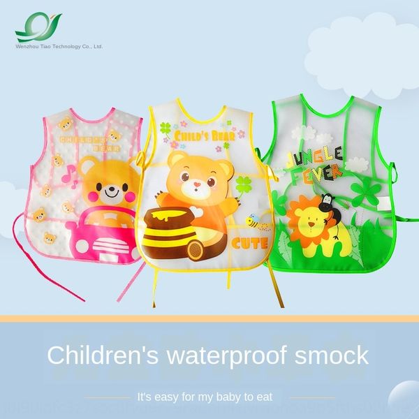 

odm towel vest children's cartoon eva waterproof wash-rice pocket children's rice pocket vest saliva towel