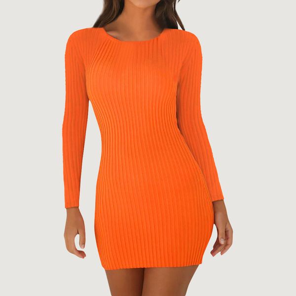 

women knitting mini short dress autumn winter warm long sleeve package hip pencil dresses fashion party robe bodycon dress