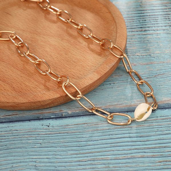 

2021 new fashion shell necklace choker necklace short gold chain beach chain women necklace jewelry girlfriend gift, Silver