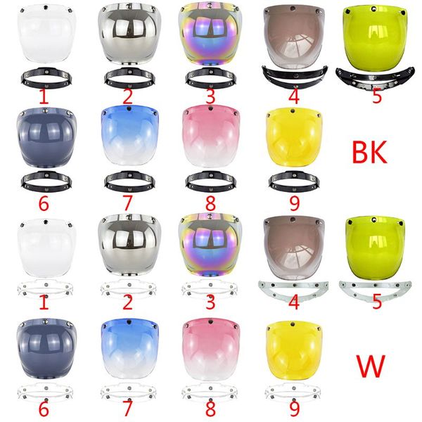 

uni-multi color motorcycle windshield for vintage helmet for style helmet jet style w91f