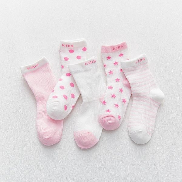 

1 pair lytwtw's cotton summer baby socks girls kids children boys kids newborn star dot striped, Pink;yellow