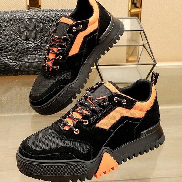 

hiking sneaker men 's shoes drop ship new arrival sports autumn and winter breathable lace -up design plus size mens shoes soft footwe, Black