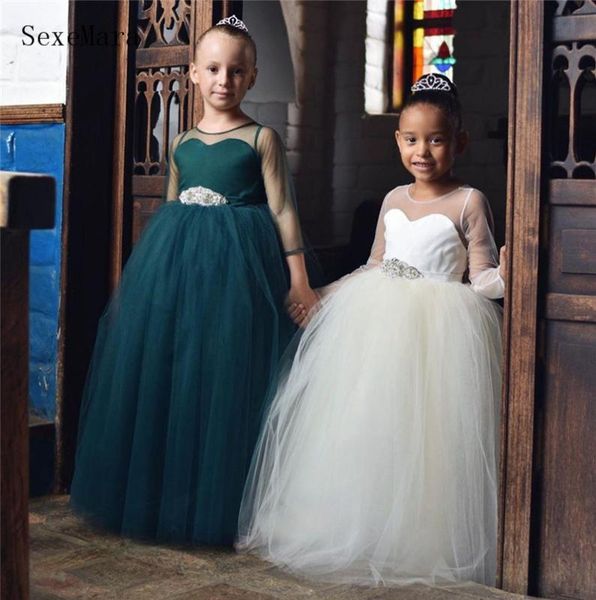 

прекрасный новый цветок девочки платья назад bow тюль девушки платья для первой евхаристии детский brithday партии мантий, Red;yellow