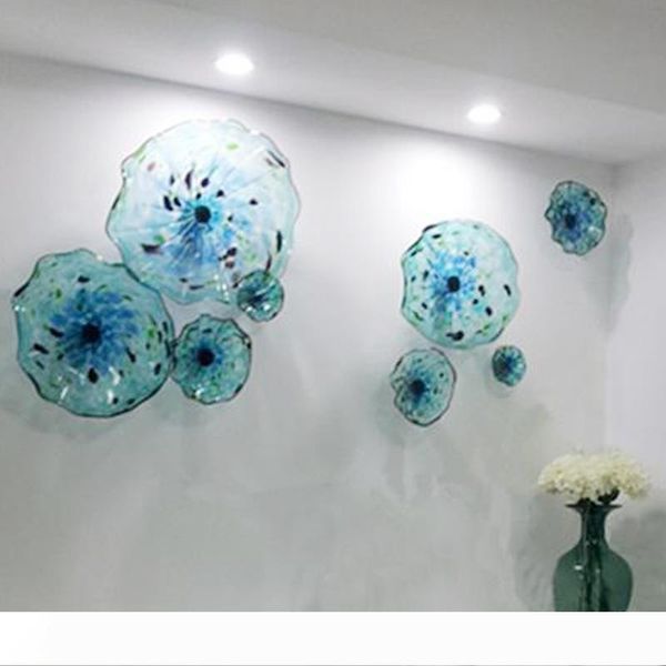 

murano flower glass plates wall arts luxury 100% hand blown glass hanging plates scallop edges murano wall sconce ing