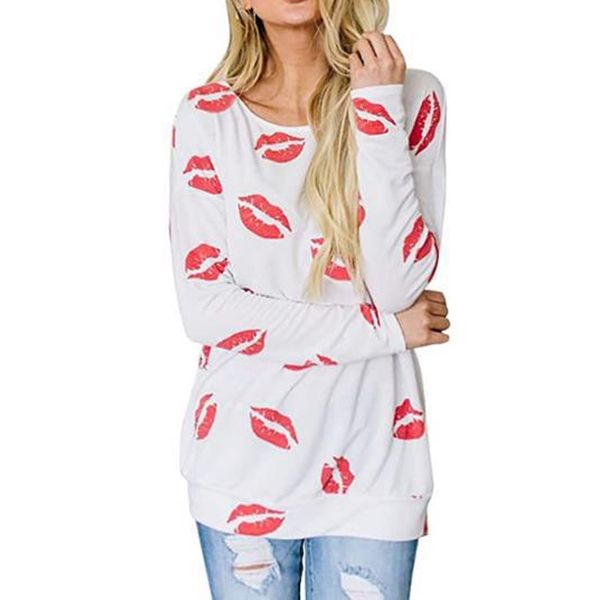 

plus size 2020 fashion casual female pullovers printed lip sweatshirts women long sleeve diy hoodie autumn clothes sweatshirts, Black