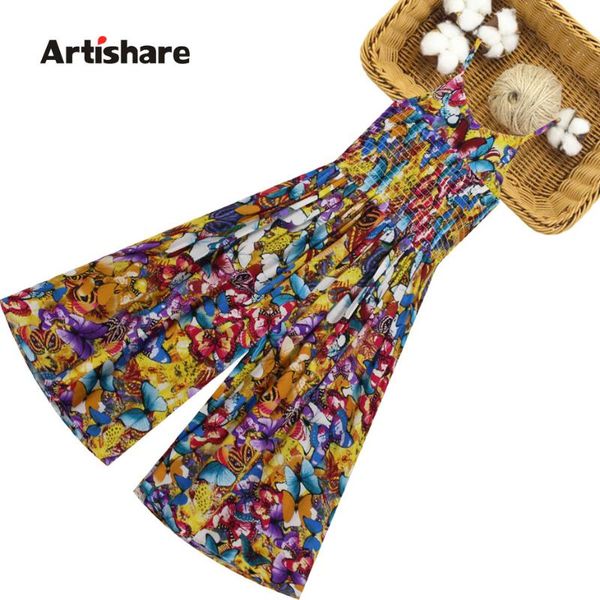 

2020 dress for girls butterfly print strap dress girl slim bohemian girls beach summer teenage clothes for 6 8 10 12, Red;yellow