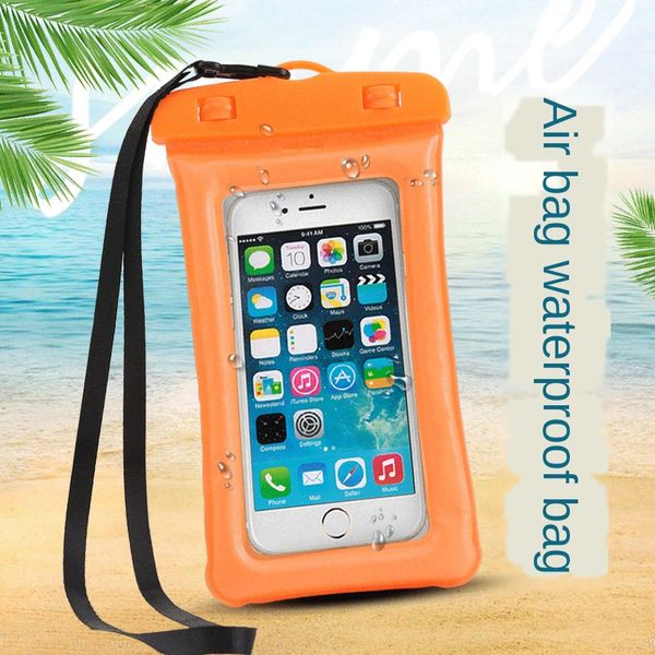 

sagh4 new transparent floating air inflatable mobile bag phone bag waterproof cover intelligent touch screen inflatable mobile phone waterpr