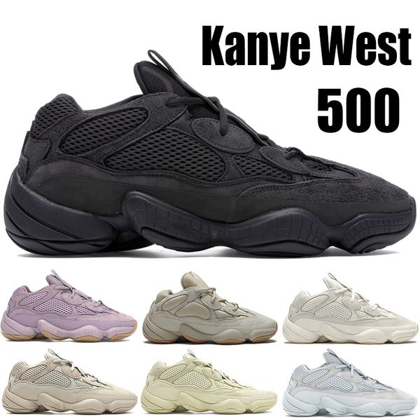 

desert rat 500 kanye west running shoes reflective bone white utility black soft vision men sport sneakers stone blush salt trainers