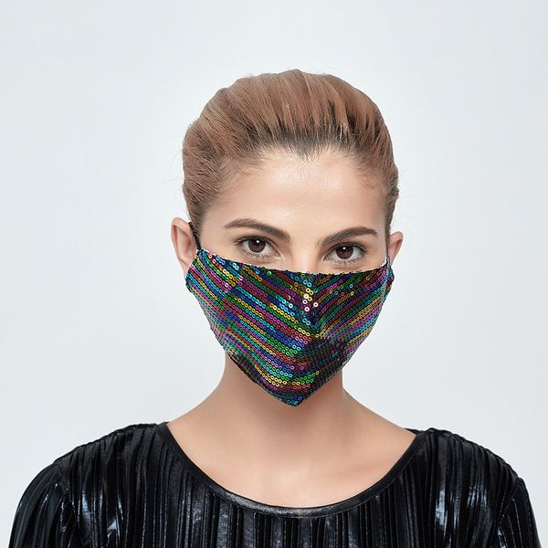 

fashion european american style sequins sunscreen masks can be inserted pm2.5 filter thin section breathable men women colorful mask