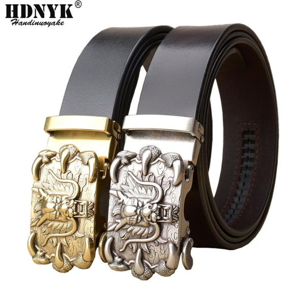 

new famous china buckle belt men cowskin genuine luxury leather men's belts for men,strap male metal automatic buckle, Black;brown