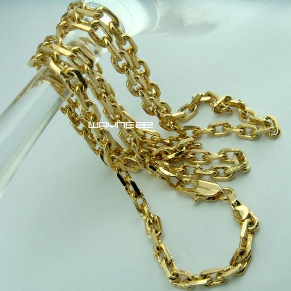 

n286)luxury 20g yellow gold filled men's necklace 3.5mm curb chain, Silver