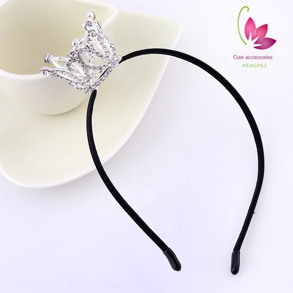 

children's fashion crown hair band accessories diamond inlaid girl headband hair accessories, Slivery;white