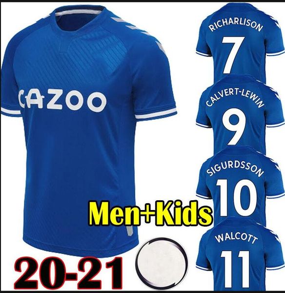 

20 21 soccer jerseys richarlison kean sigurdsson football shirts 2020 2021 calvert lewin walcott men kids kits uniforms, Black;yellow
