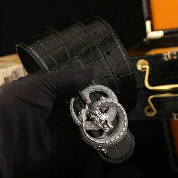 

designer business waistbands imports really leather fashion big hoof footwear men's strap belts with box, Blue;gray