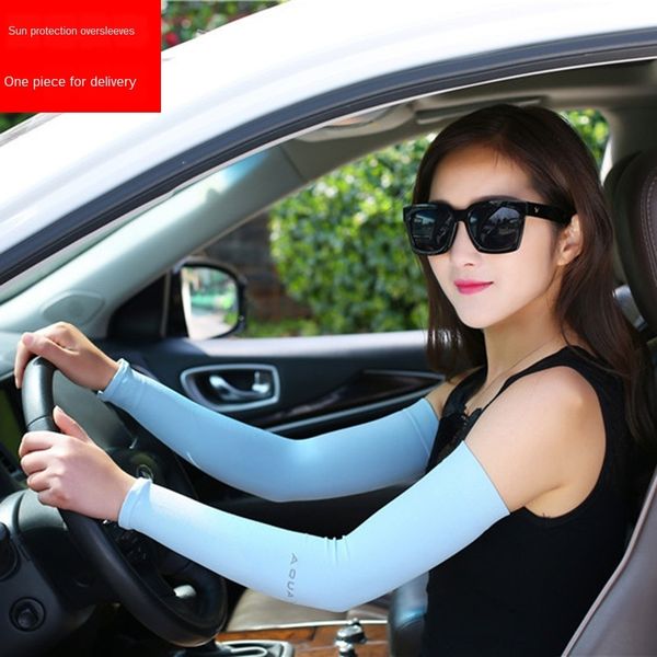 

silk sunscreen gloves women's thin gloves ice long ice sleeve uv-proof driving arm cover men's running sleeve