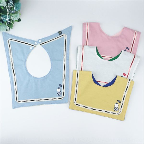 

new korean children's bib double-sided knitted cotton square infant saliva towel saliva towel baby bib