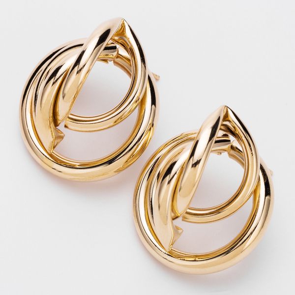 

multi-layer ring alloy earrings women's personality simple fashion all-match new ear accessories, Golden