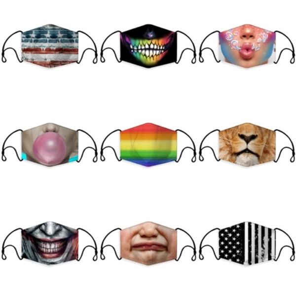 

дизайнер детский s мультфильм моющийся мальчики mouth маска загрязнения анти печать маски многоразовые cotton face # 466