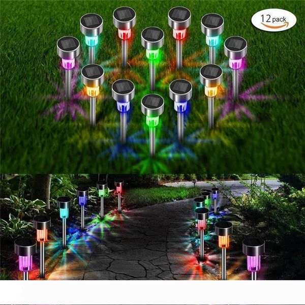 

12шт batch led из нержавеющей стали солнечной 3,7 v lawn открытый солнечный светильник ip65 водонепроницаемая крышка лампы пейзаж сада газон
