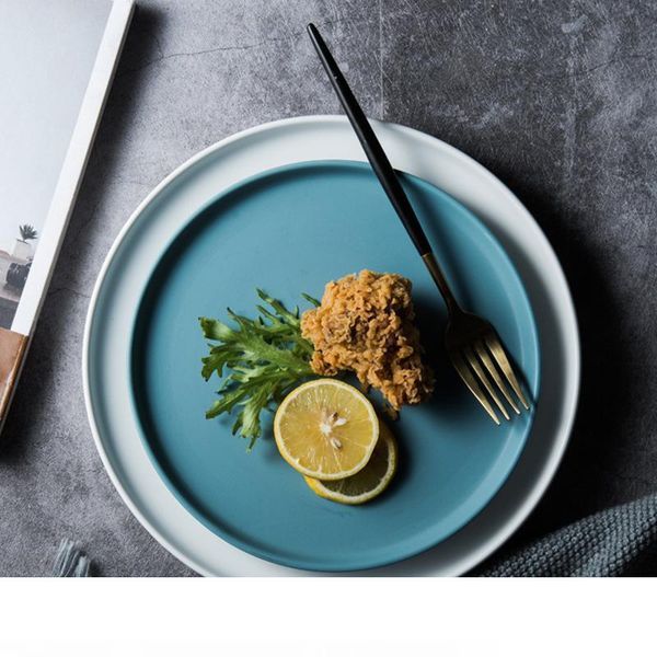 

ceramic dinner plates beef plate tableware round solid color dessert dish simple and creative salad cutter dishes