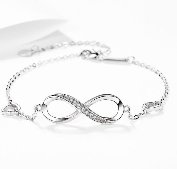 

accessories bracelet s925 sterling silver 8 word bracelet for female fashion western jewelry letters jewelry silver jewelry, Golden;silver