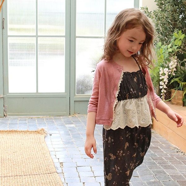 

summer 2020 girl cardigan strawberry strawberry lace shan all-match solid color lace knitted girl cardigan, Blue