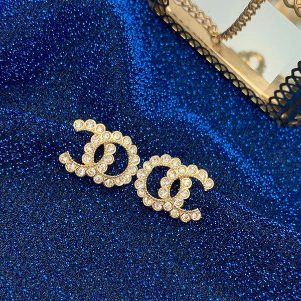 

c2108 c letter ear stud 2020 trend 925 silver needle mini earrings simple matching jewelry, Golden;silver
