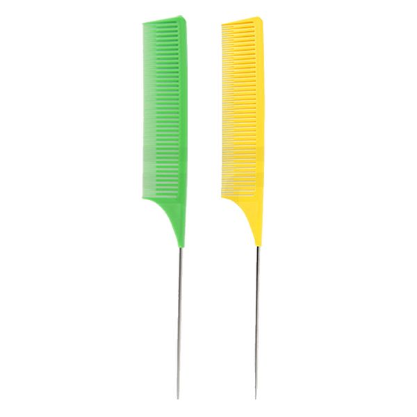 

2x professional weaving highlighting foiling hair styling comb green yellow, Silver
