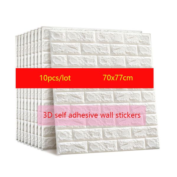 

10pcs self adhesive wall stickers environmental protection wall covering living room waterproof brick wallpaper diy background