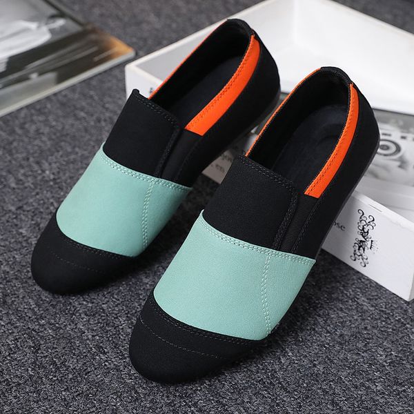 

new trend men canvas shoes fashion mens footwear comfortable canvas slip on shoes for mens light weight men loafer, Black