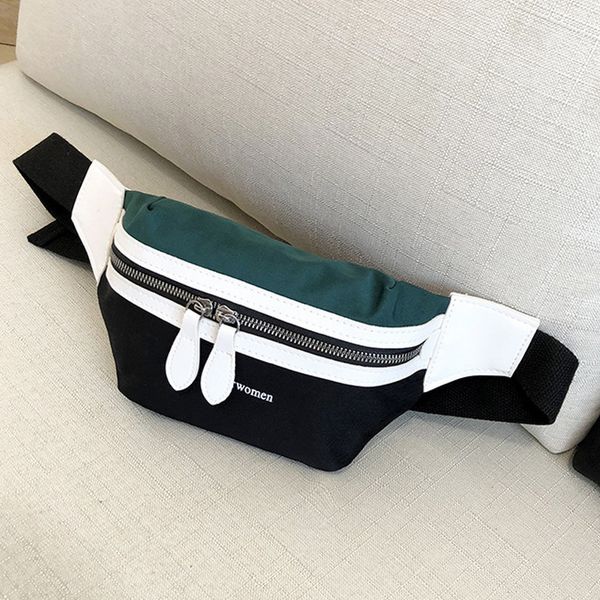 

waist bag women 2020 new canvas leisure panelled fanny pack for girls letter bum bag packs fashion chest crossbody bag belt mx200717
