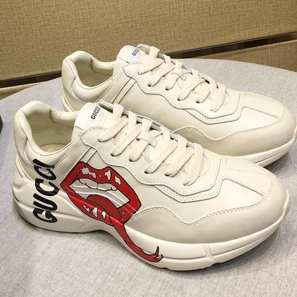 

2020 men shoes sneakers rhyton leather sneaker big size men shoes casual rubber soles chaussures pour hommes luxury luxury drop shipping