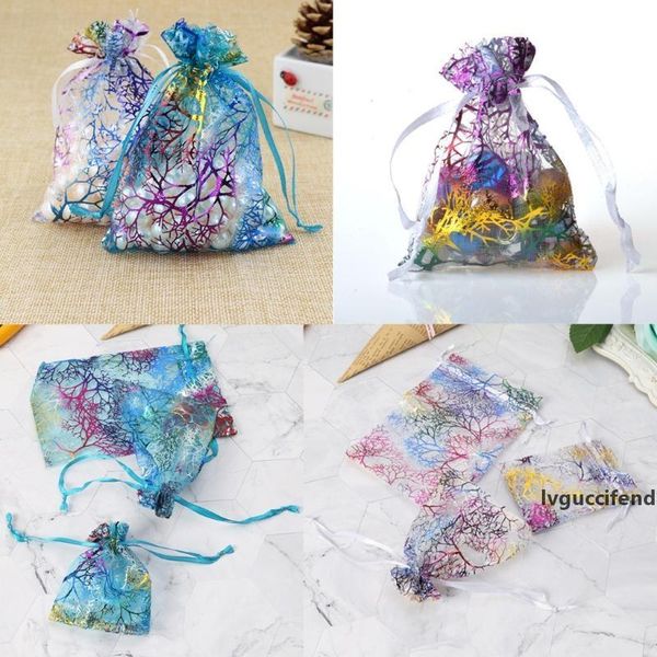 

organza drawstring bags organza jewelry candy packaging pouches party candy wedding favor gift bags design sheer with gilding pattern