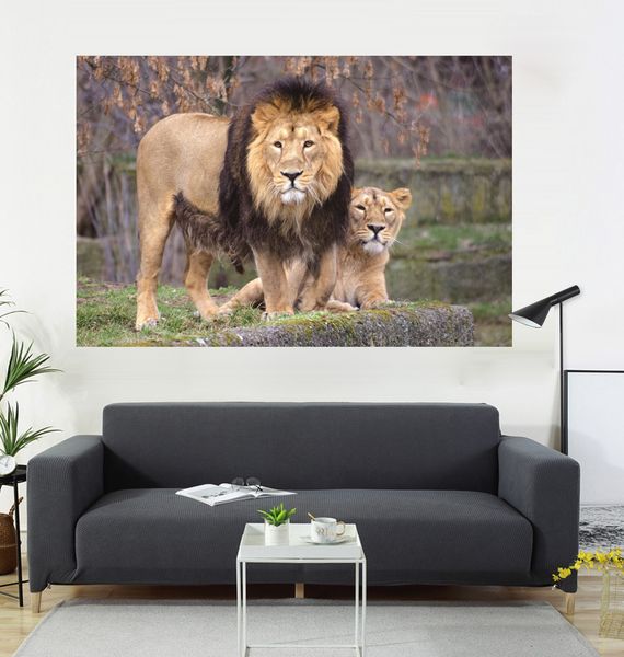

lion like painting hanging flag, living room decoration, sofa background, home interior decoration painting, 600d oxford cloth 100 * 150cm 4