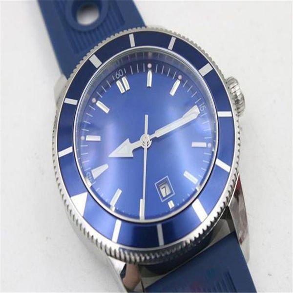 

seller brei men's watch automatic movement chronometer superocean blue dial blue rubber watch for men ing, Slivery;brown