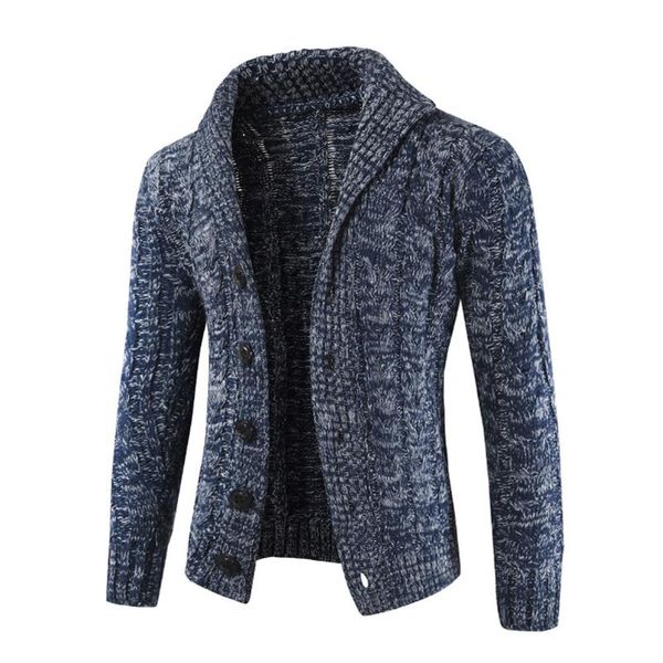 

yjsfg house brand mens sweters chunky collar sweatercoat sweater shawl knitted jumper coats male jackets winter autumn warm, White;black