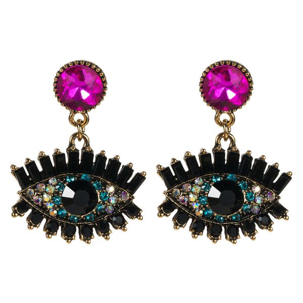 

exaggerated demon eye earrings women's fashion bohemian style, Golden