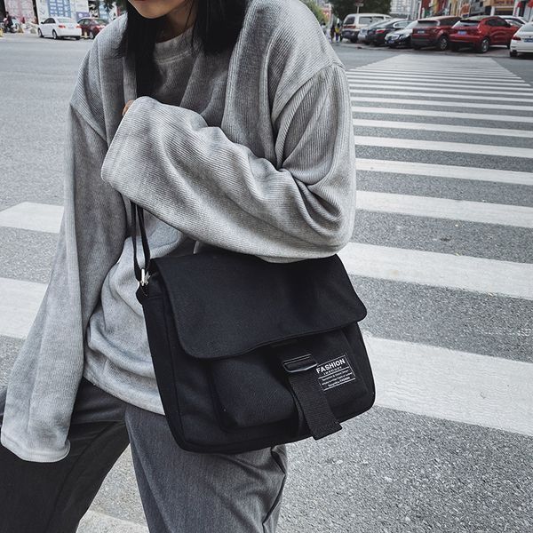 

women casual tote 2019 new fashion handbags simple solid color zipper hasp shoulder messenger crossbody bags t200727