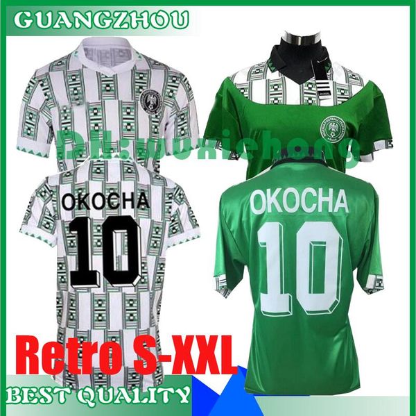 

1994 retro edition okocha amokachi soccer retro jersey 9 starboy soccer shirt okechukwu dayo ojo osas okoro classic football uniforms xxl, Black;yellow